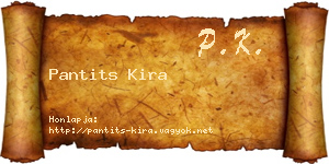 Pantits Kira névjegykártya